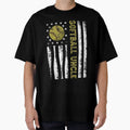 Distressed Usa American Flag Softball T-Shirt - Unique Graphic for Adults - T-Shirt, Sweatshirt, Hoodie