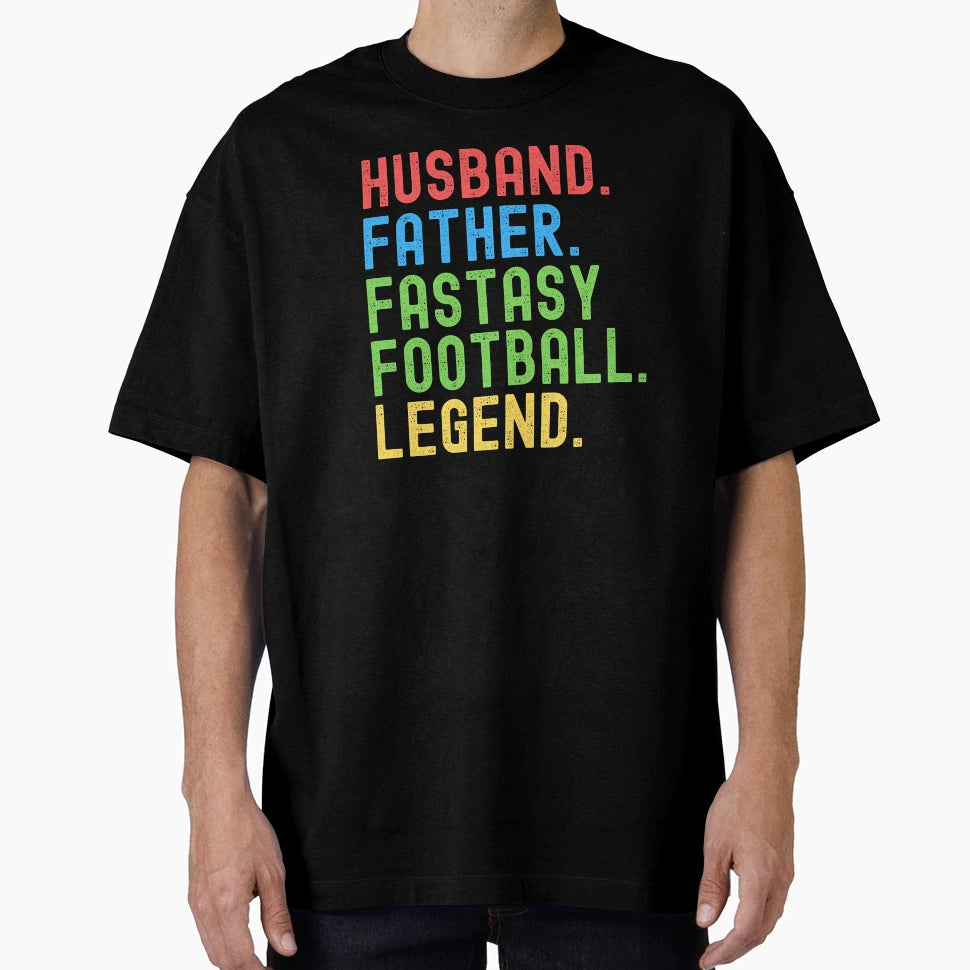 Husband Father Fantasy Football T-Shirt - Fun Novelty Design Men Women - T-Shirt, Sweatshirt, Hoodie