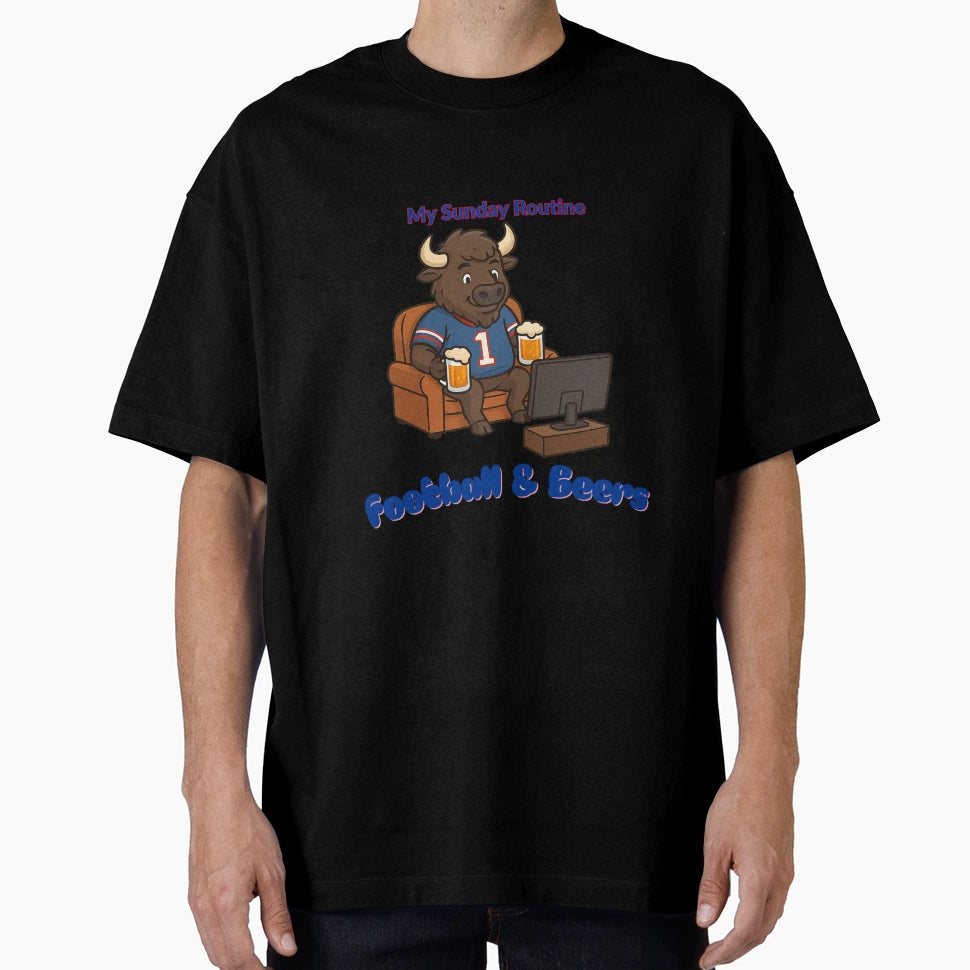 Buffalo Bills My Sunday Routine T-Shirt - Streetwear Style for Adults - T-Shirt, Sweatshirt, Hoodie