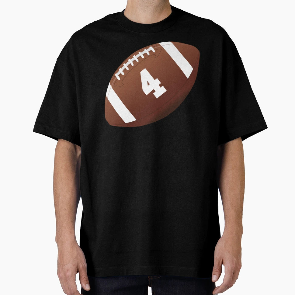 American Football Ball Number 4 Four T-Shirt - Minimalist Print for Adults - T-Shirt, Sweatshirt, Hoodie