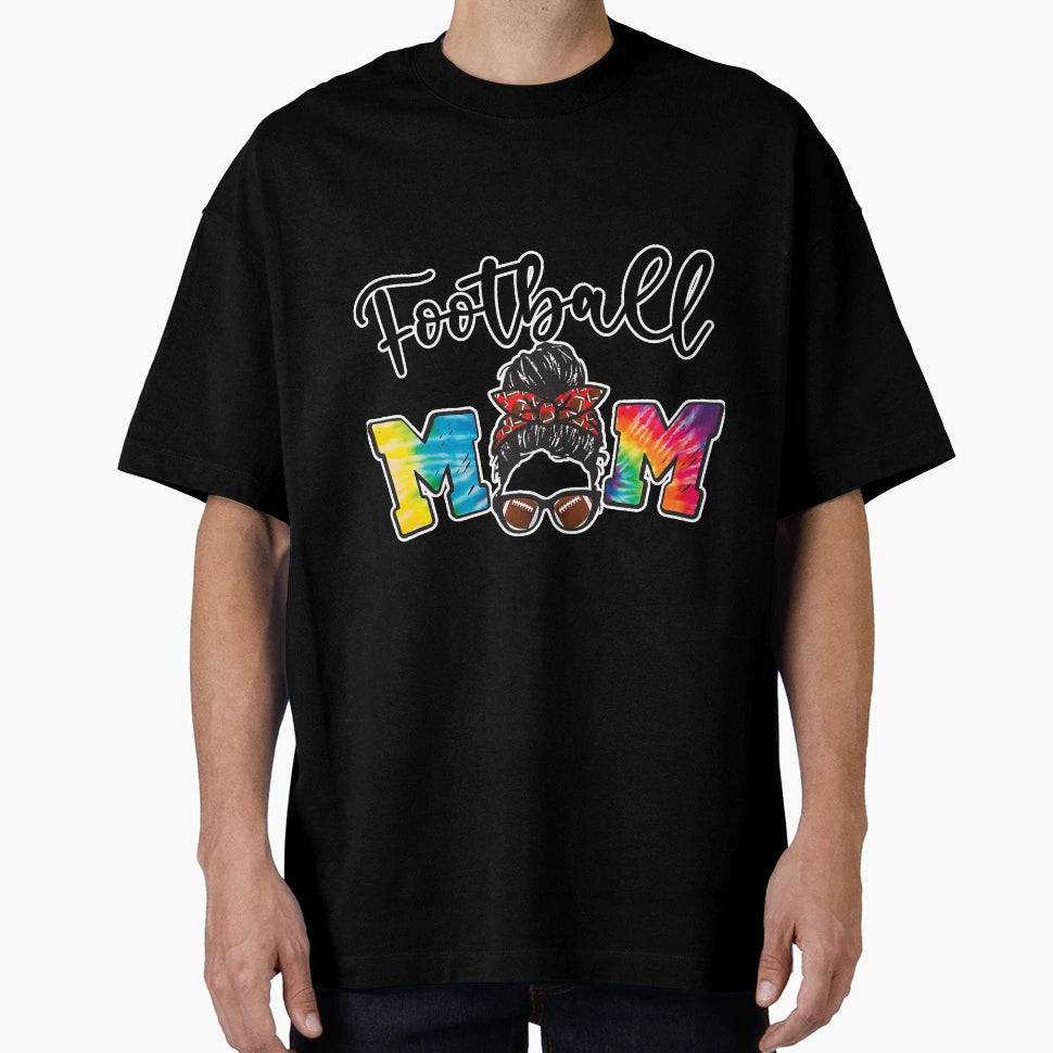 Football Mom Tie Dye Football Soccer T-Shirt - Minimalist Print Men Women - T-Shirt, Sweatshirt, Hoodie