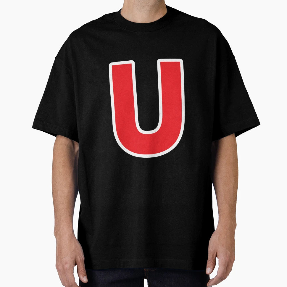 U Initial Letter U Red And White T-Shirt - Unique Graphic Men Women - T-Shirt, Sweatshirt, Hoodie