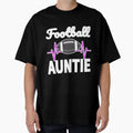 Football Auntie Heartbeat T-Shirt - Fun Novelty Design for Adults - T-Shirt, Sweatshirt, Hoodie