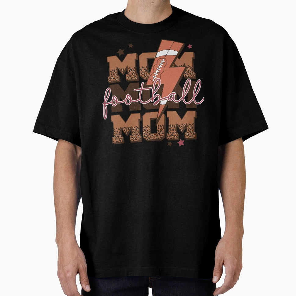 Mom Mom Mom Football Mothers Day T-Shirt - Casual Everyday Wear Men Women - T-Shirt, Sweatshirt, Hoodie