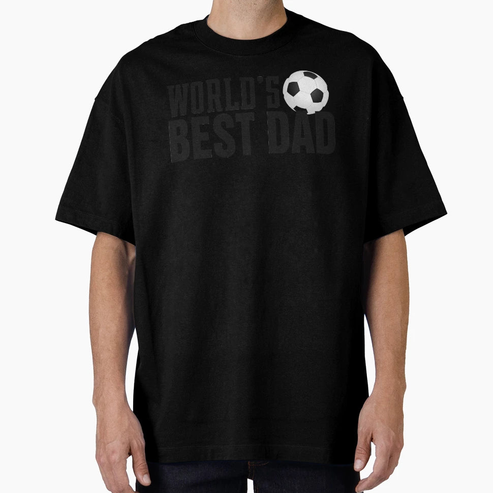 Simple Worlds Best Dad Typography Soccer T-Shirt - Graphic Print for Adults - T-Shirt, Sweatshirt, Hoodie