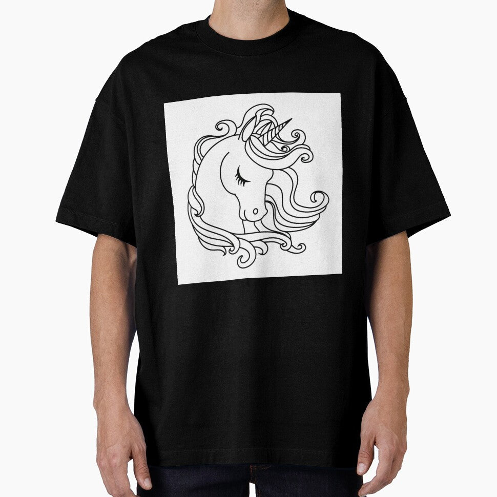 Pretty Unicorn Outline by Mywaymylife - Adult & Kids T-Shirts, Sweatshirts & Hoodies apparel design preview 1