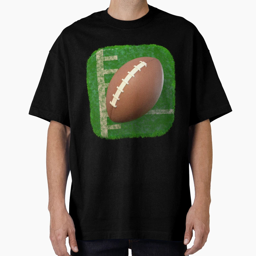 3D Football And Rugby Ball Square T-Shirt - Fun Novelty Design Unisex - T-Shirt, Sweatshirt, Hoodie