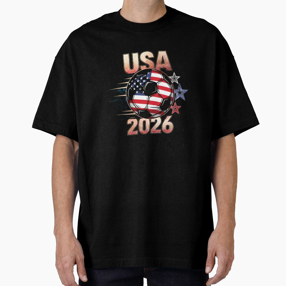 USA Soccer with Red White Blue Stars 2026 Cup - Adult & Kids T-Shirts, Sweatshirts & Hoodies apparel design preview 1