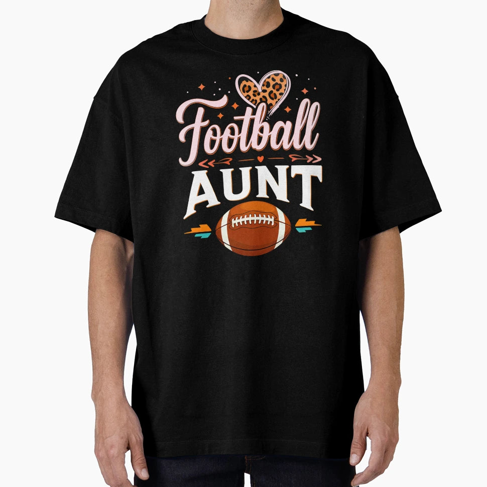Football Aunt T-Shirt - Trendy Graphic Unisex - T-Shirt, Sweatshirt, Hoodie