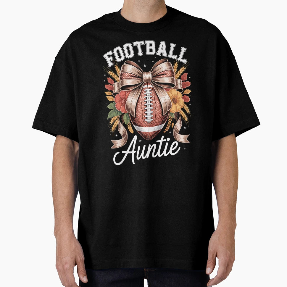 Floral Football Auntie Pride T-Shirt - Novelty Apparel Unisex - T-Shirt, Sweatshirt, Hoodie