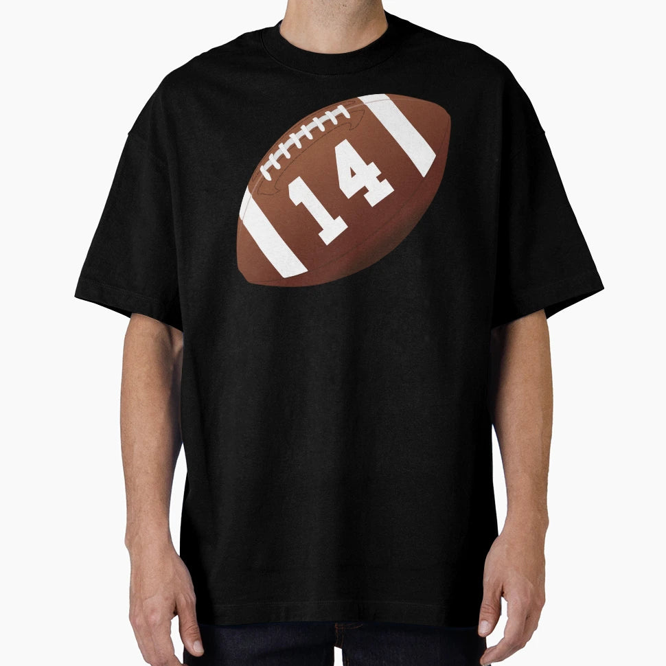 American Football Ball Number 14 T-Shirt - Aesthetic Graphic for Adults - T-Shirt, Sweatshirt, Hoodie