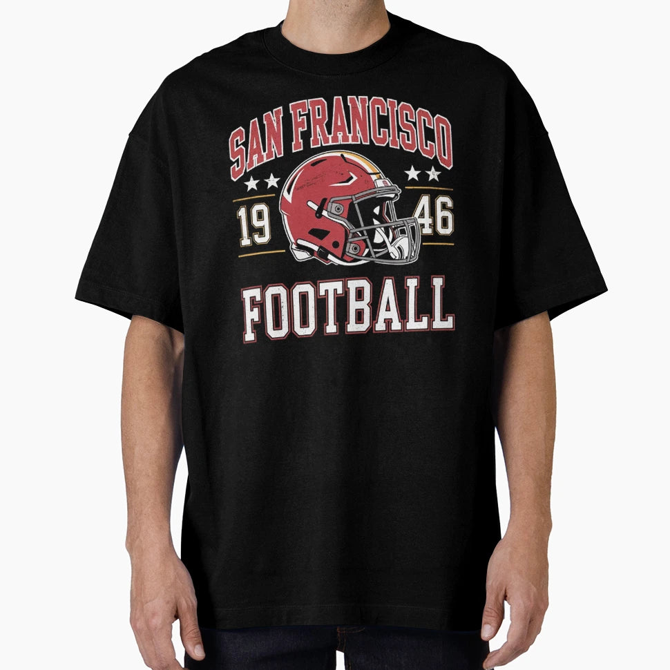 San Francisco Football Helmet Team T-Shirt - Unique Graphic Men Women - T-Shirt, Sweatshirt, Hoodie