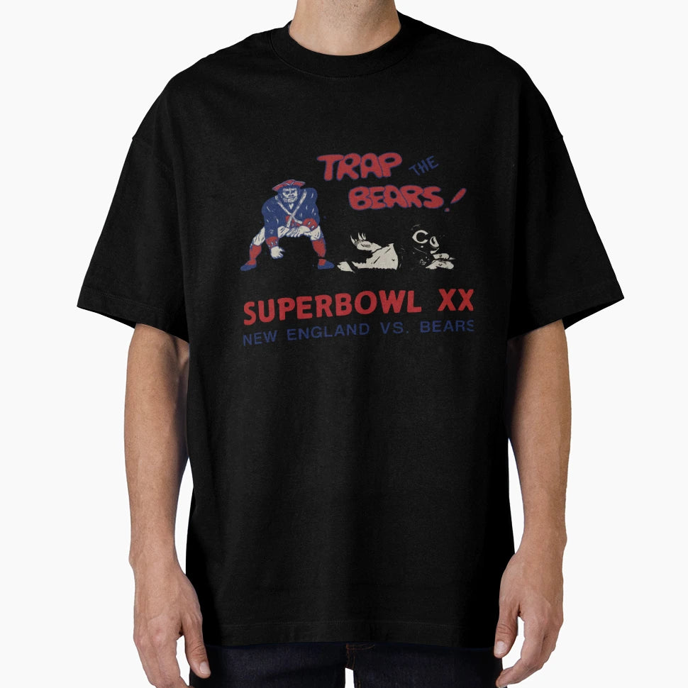 Trap Bears Superbowl New England T-Shirt - Custom Art Print Men Women - T-Shirt, Sweatshirt, Hoodie
