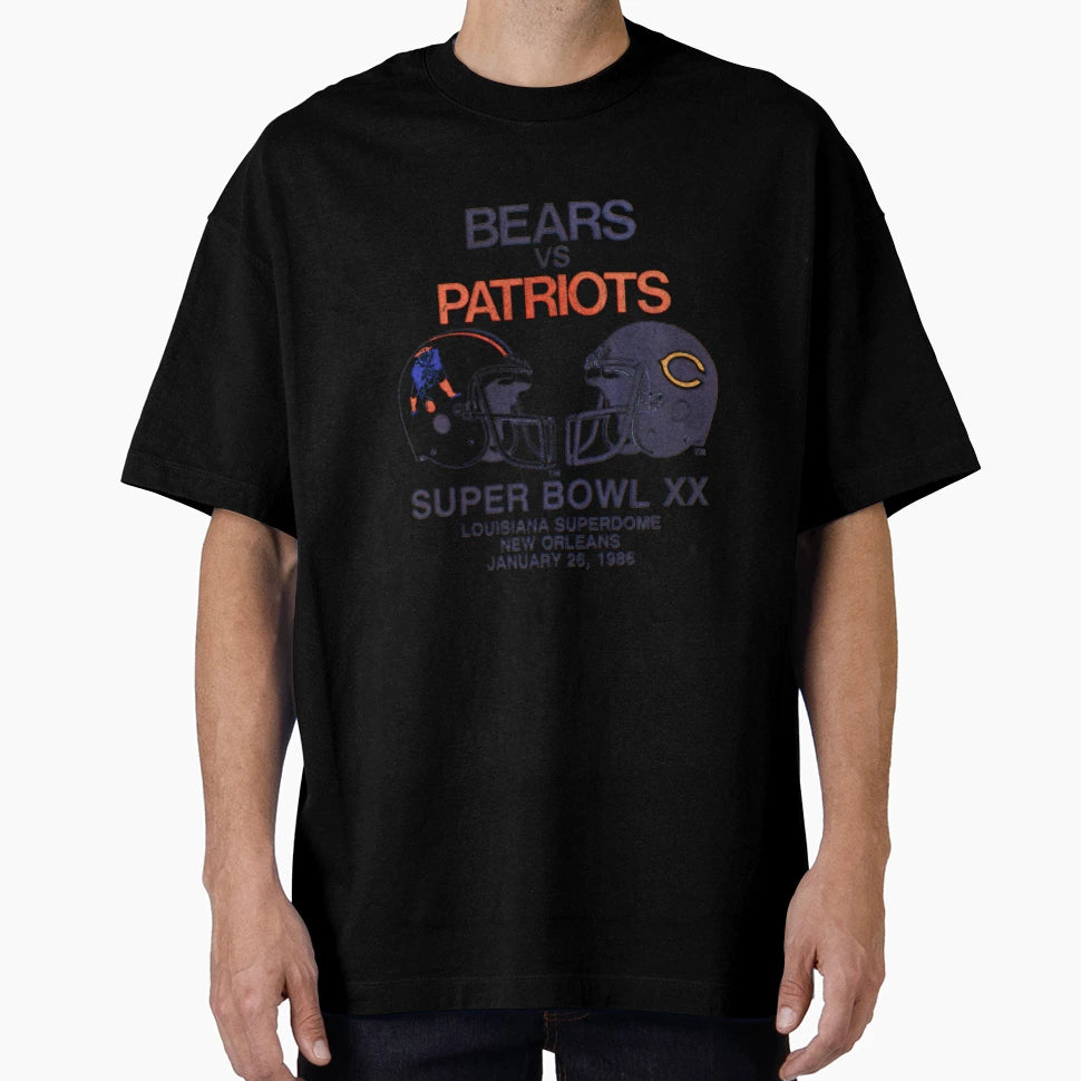 Bears Vs Patriots 86 Faded T-Shirt - Trendy Graphic Men Women - T-Shirt, Sweatshirt, Hoodie