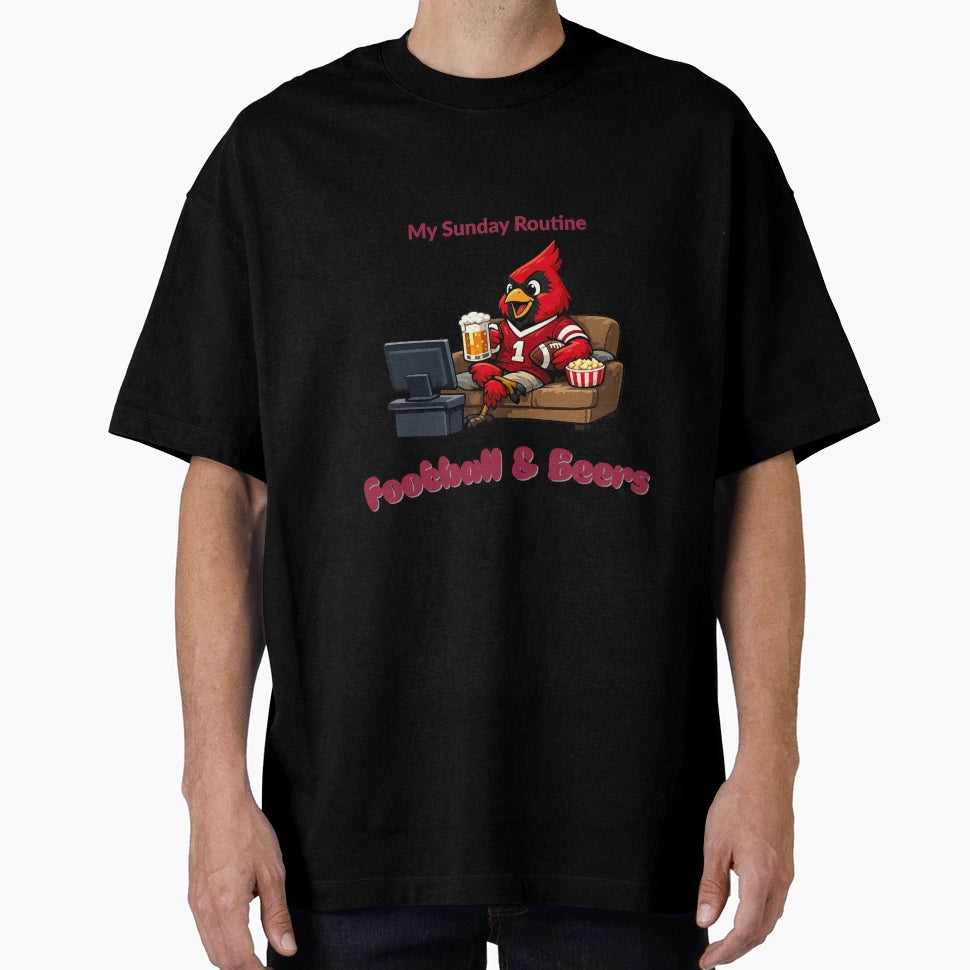 Arizona Cardinals My Sunday Routine T-Shirt - Streetwear Style for Adults - T-Shirt, Sweatshirt, Hoodie