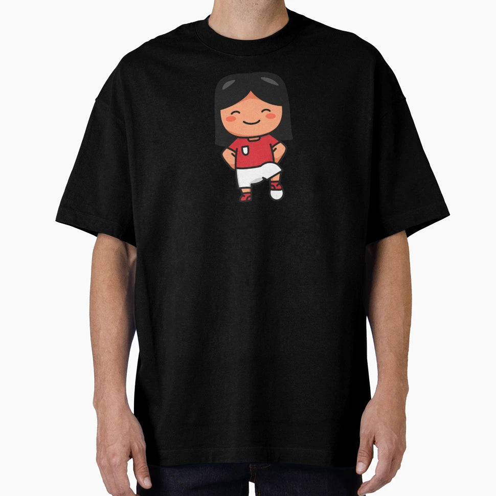 Kawaii Female Soccer Player Footballer T-Shirt - Graphic Print for Adults - T-Shirt, Sweatshirt, Hoodie