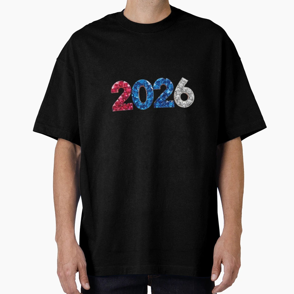 2026 Sparkle Jewel Year 2026 Tricolor T-Shirt - Aesthetic Graphic Unisex - T-Shirt, Sweatshirt, Hoodie