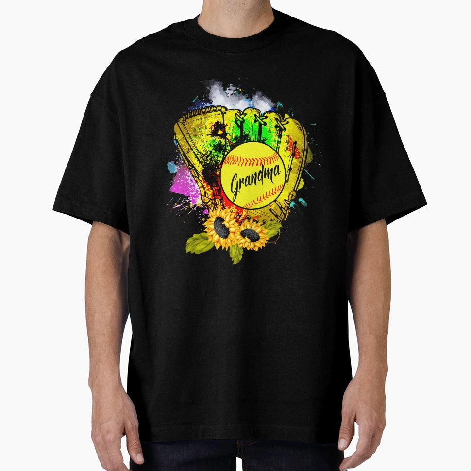 Grandma Sunflower Softball Softball T-Shirt - Minimalist Print for Adults - T-Shirt, Sweatshirt, Hoodie