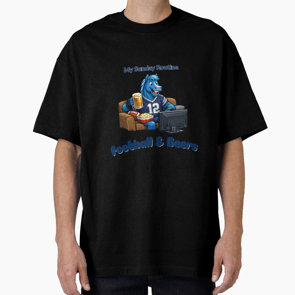 Indianapolis Colts Sunday Routine T-Shirt - Minimalist Print for Adults - T-Shirt, Sweatshirt, Hoodie
