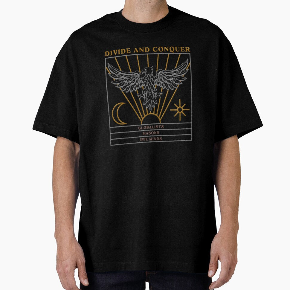 Embroidery style divide and conquer emblem art by - Adult & Kids T-Shirts, Sweatshirts & Hoodies apparel design preview 1