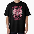 Football Sister Bow Floral T-Shirt - Casual Everyday Wear for Adults - T-Shirt, Sweatshirt, Hoodie