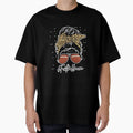 Football Mom Leopard Messy Bun T-Shirt - Unique Graphic for Adults - T-Shirt, Sweatshirt, Hoodie