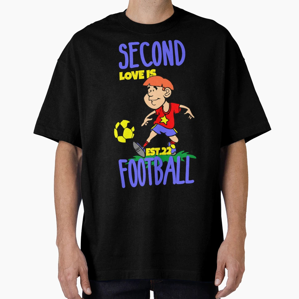 Second Love Is Footbal T-Shirt - Graphic Print Unisex - T-Shirt, Sweatshirt, Hoodie