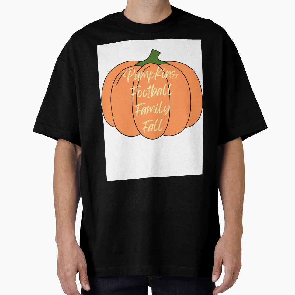 Pumpkins Football Family Fall Pumpkin T-Shirt - Graphic Print Unisex - T-Shirt, Sweatshirt, Hoodie