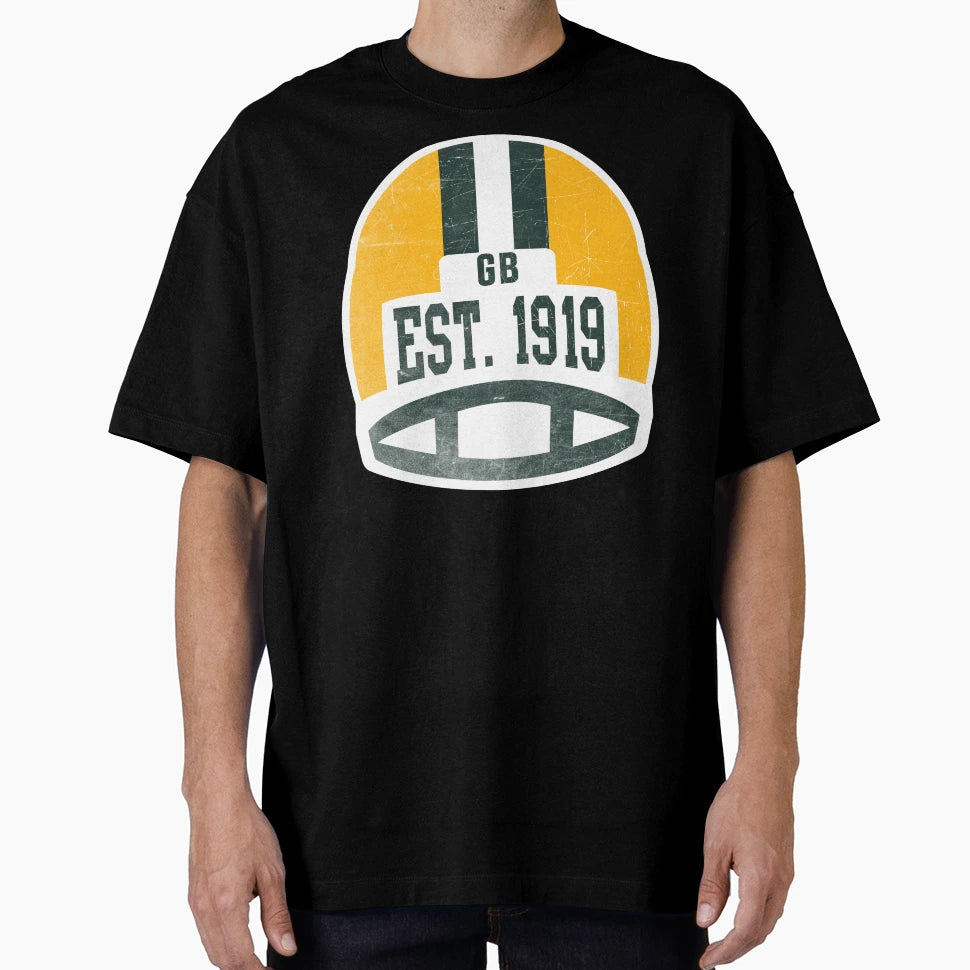 Green Bay Throwback Football Helmet T-Shirt - Graphic Print Men Women - T-Shirt, Sweatshirt, Hoodie