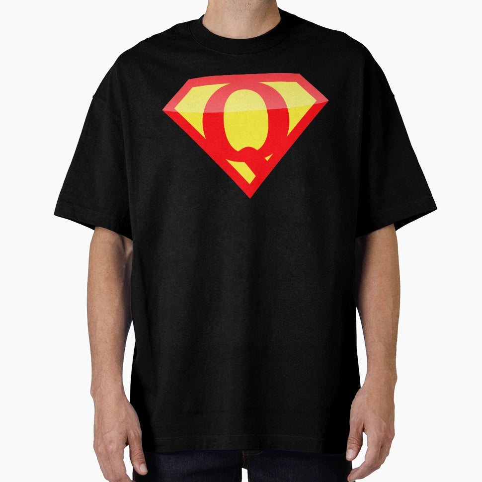 Superhero Symbol Letter Q Logo T-Shirt - Novelty Apparel for Adults - T-Shirt, Sweatshirt, Hoodie
