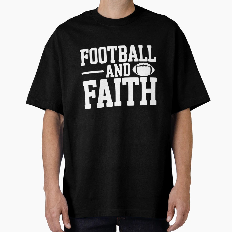 Football And Faith T-Shirt - Unique Graphic for Adults - T-Shirt, Sweatshirt, Hoodie