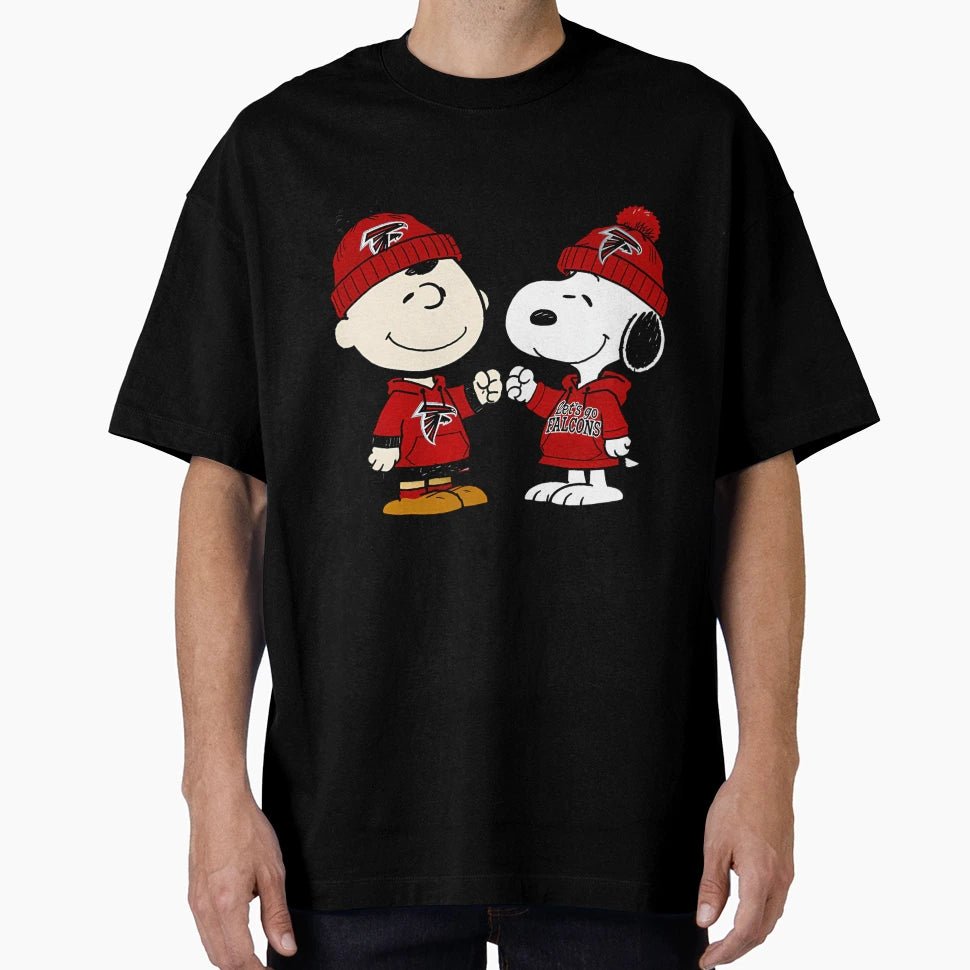 Charlie Brown And Snoopy Nfl Atlanta T-Shirt - Trendy Graphic for Adults - T-Shirt, Sweatshirt, Hoodie