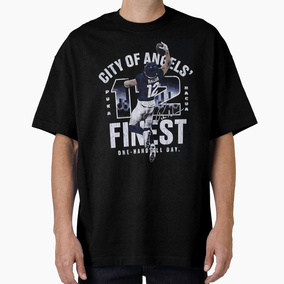Puka Nacua Los Angeles R One Handed T-Shirt - Minimalist Print Men Women - T-Shirt, Sweatshirt, Hoodie
