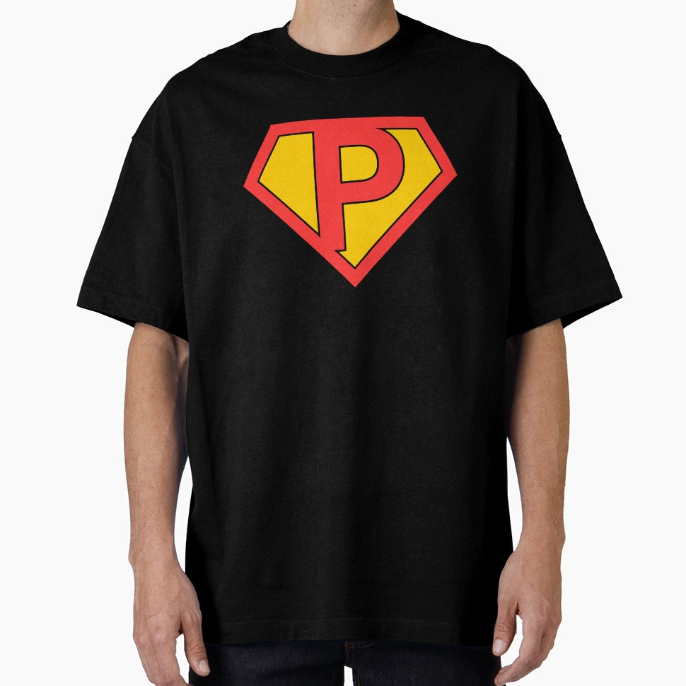 Letter P Super Letter Red And Yellow T-Shirt - Novelty Apparel Unisex - T-Shirt, Sweatshirt, Hoodie