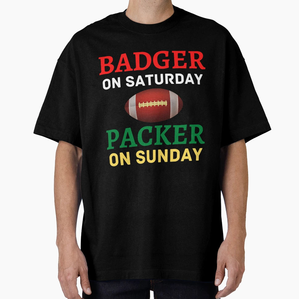 Badger Saturday Packer Sunday T-Shirt - Graphic Print for Adults - T-Shirt, Sweatshirt, Hoodie