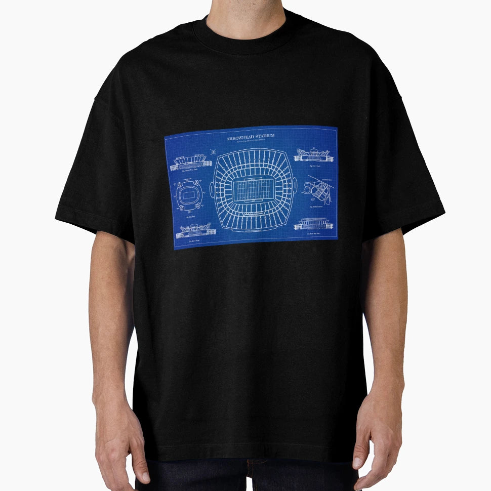 Arrowhead Stadium Blueprint T-Shirt - Unique Graphic Unisex - T-Shirt, Sweatshirt, Hoodie