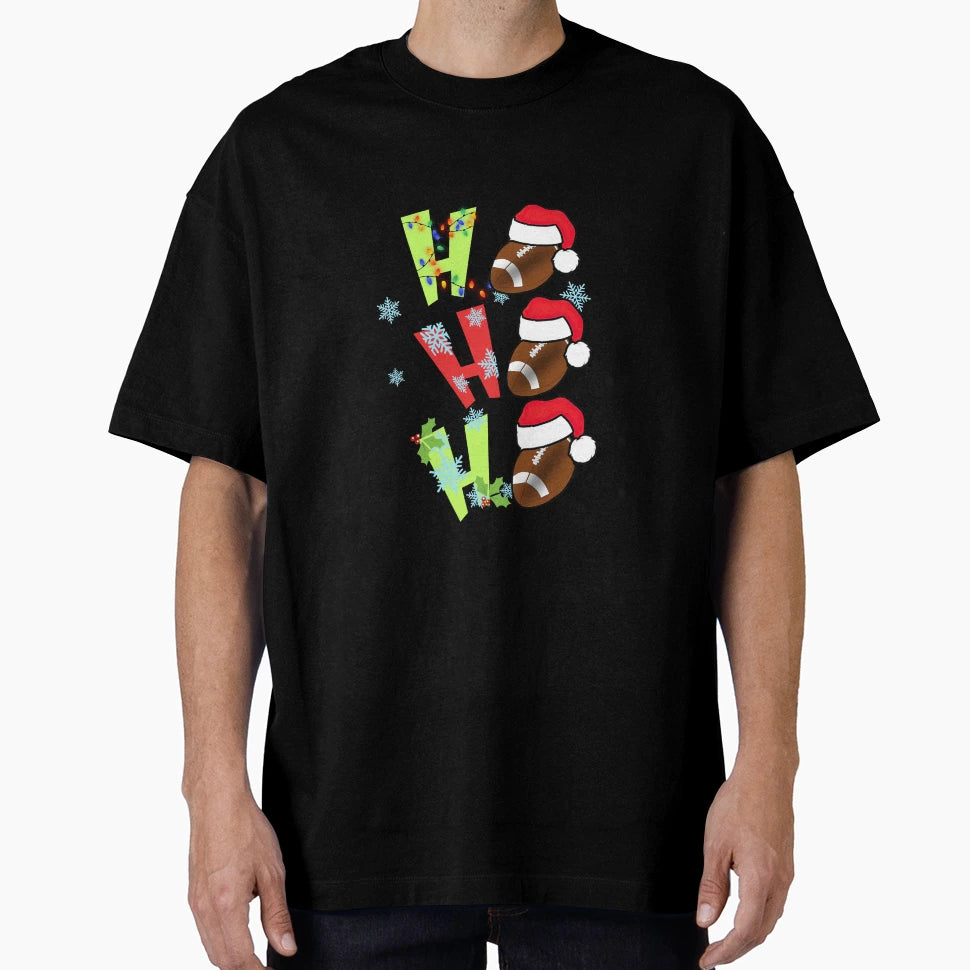 Ho Ho Ho Football T-Shirt - Minimalist Print Unisex - T-Shirt, Sweatshirt, Hoodie