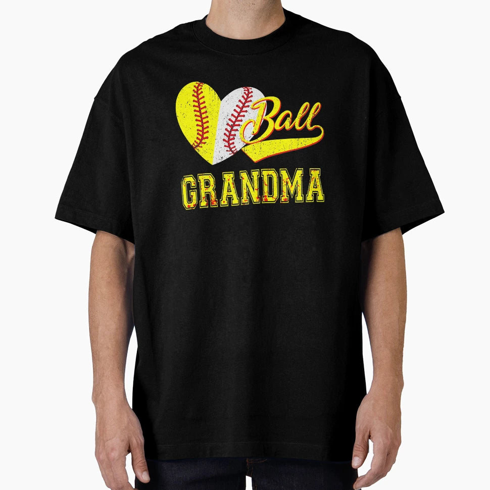 Baseball Softball Ball Grandma T-Shirt - Aesthetic Graphic for Adults - T-Shirt, Sweatshirt, Hoodie