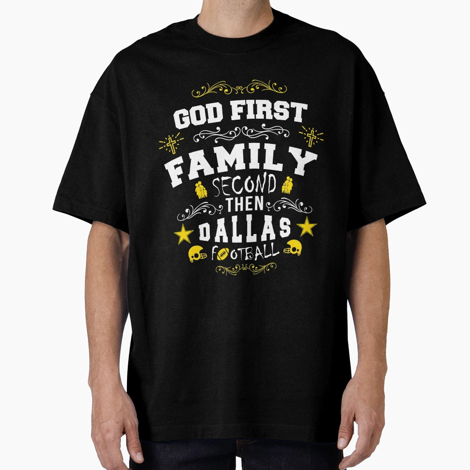 American Game God First Family Second T-Shirt - Graphic Print Unisex - T-Shirt, Sweatshirt, Hoodie