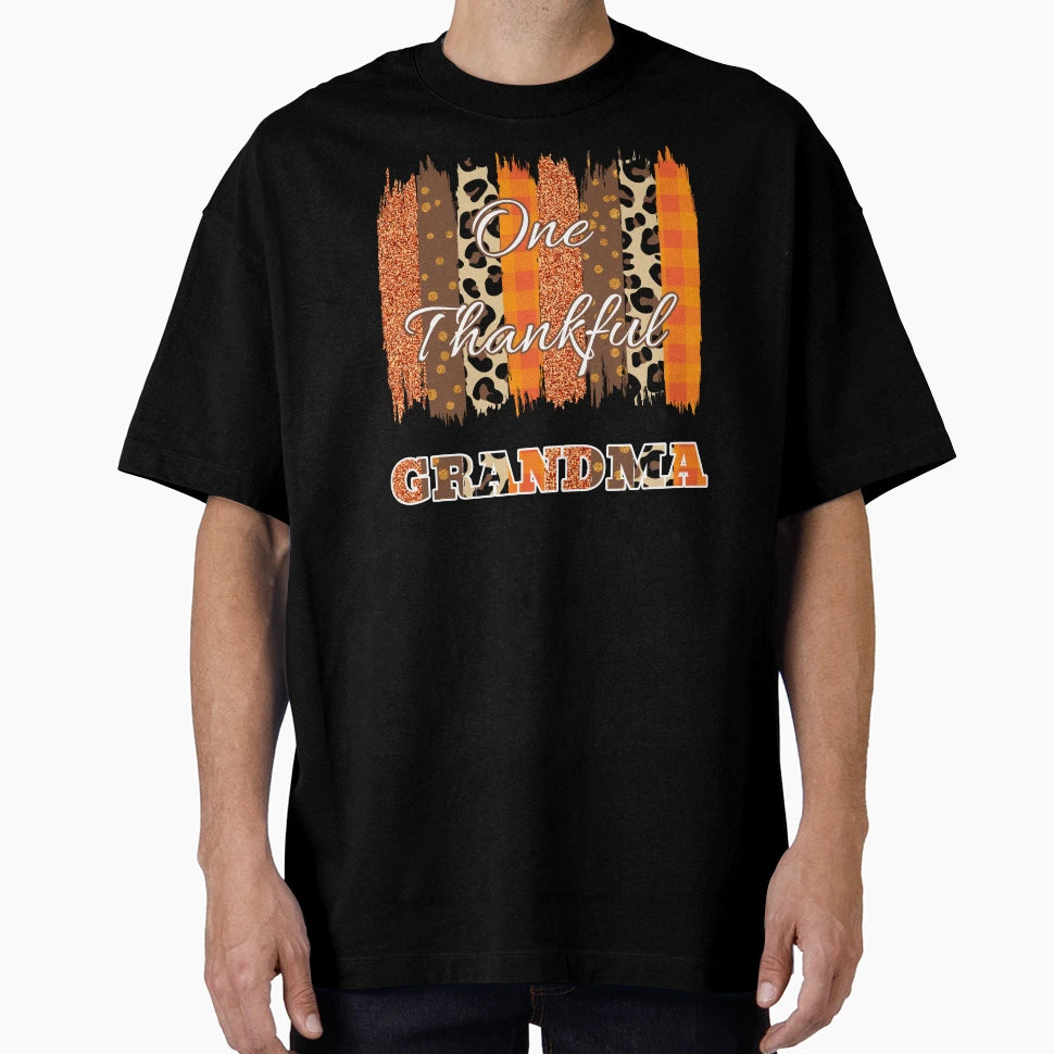 One Thankful Grandma Brush Stroke 1 T-Shirt - Unique Graphic Men Women - T-Shirt, Sweatshirt, Hoodie