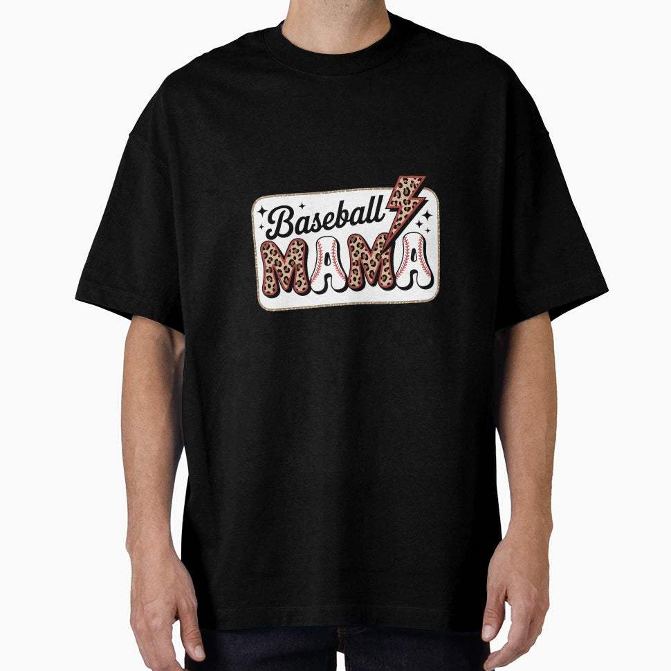 Softball Baseball Mom Leopard Mother T-Shirt - Streetwear Style Men Women - T-Shirt, Sweatshirt, Hoodie