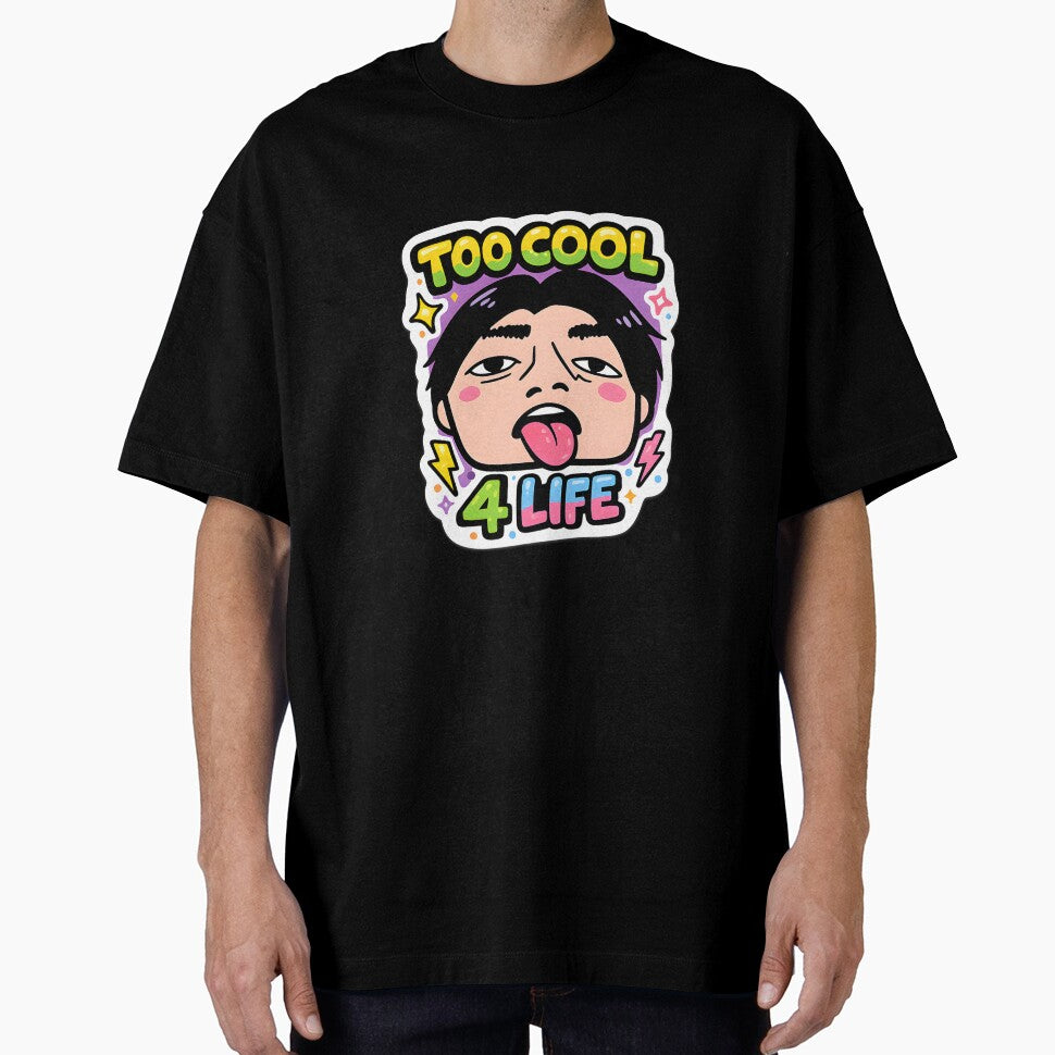 Too Cool For Life Funny Anime Face by Trymeup - Adult & Kids T-Shirts, Sweatshirts & Hoodies apparel design preview 1