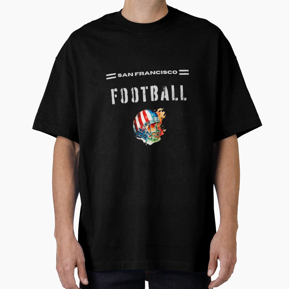 San Francisco Football Usa Flag T-Shirt - Casual Everyday Wear Men Women - T-Shirt, Sweatshirt, Hoodie