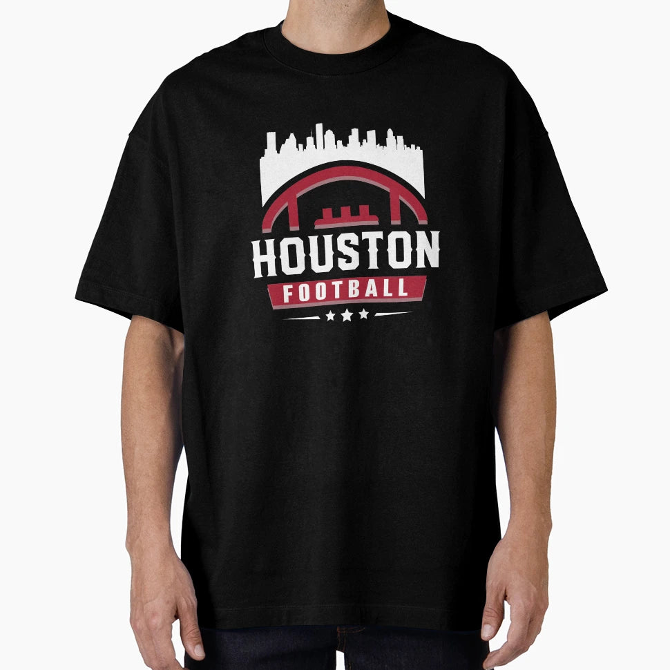 Houston Football Stars City Skyline T-Shirt - Fun Novelty Design Unisex - T-Shirt, Sweatshirt, Hoodie