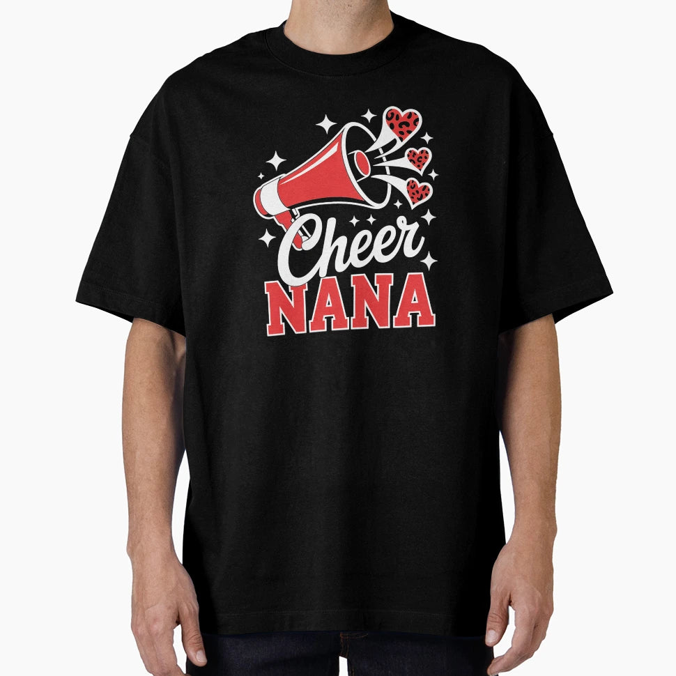 Cheer Nana Cheerleader Nana Cheerleading T-Shirt - Custom Art Print Unisex - T-Shirt, Sweatshirt, Hoodie