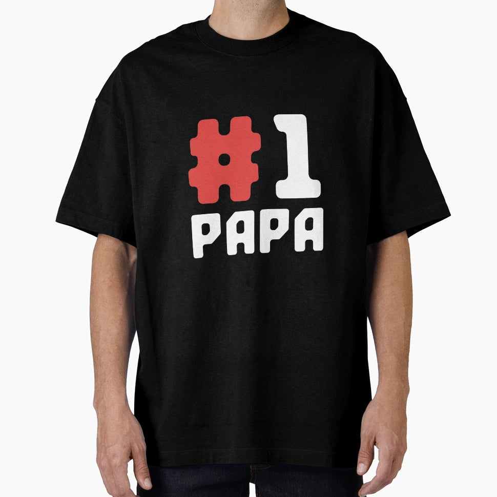 Mens Number One Papa 1 Fathers Day T-Shirt - Custom Art Print for Adults - T-Shirt, Sweatshirt, Hoodie