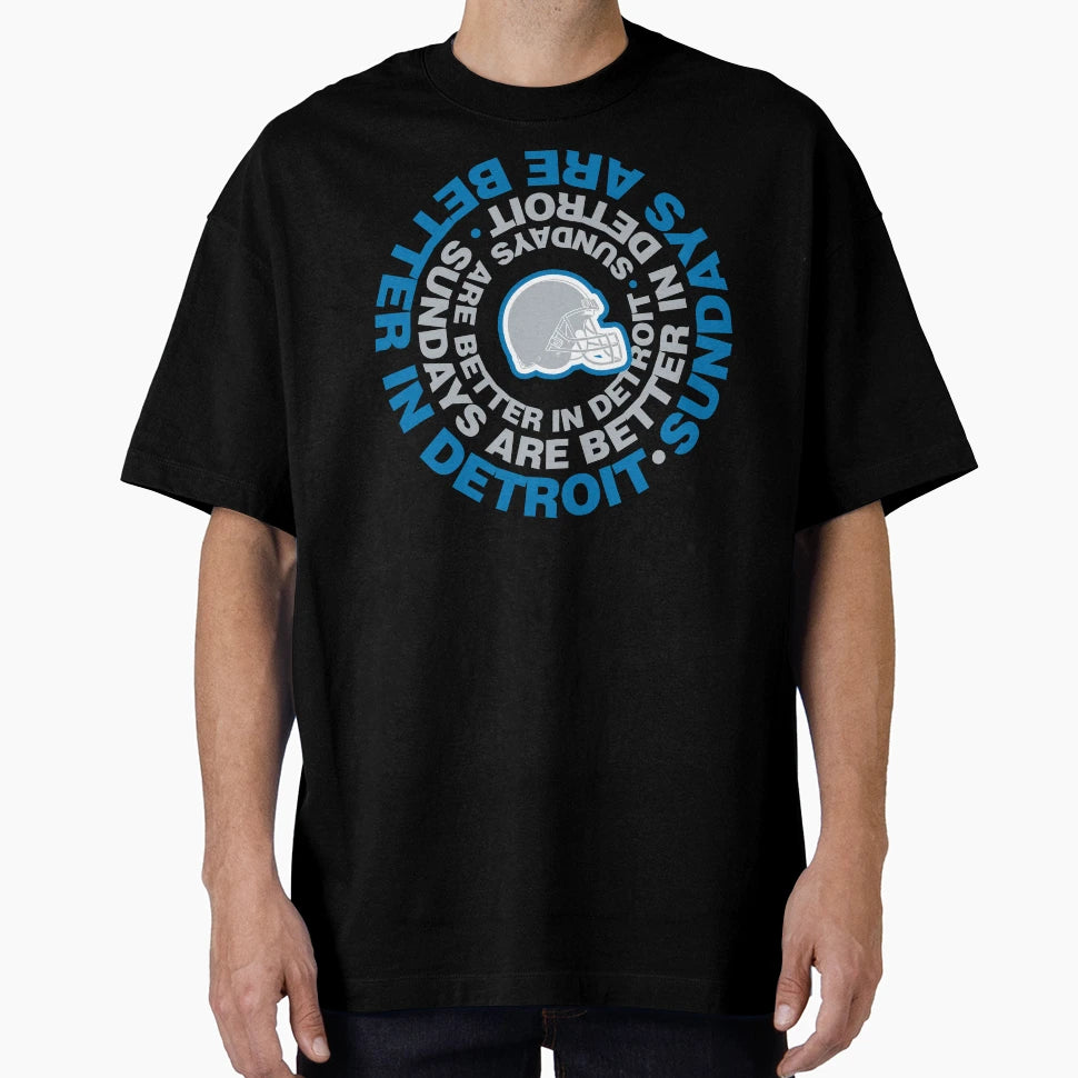 Detroit Is Best Place To Be Sunday T-Shirt - Fun Novelty Design for Adults - T-Shirt, Sweatshirt, Hoodie