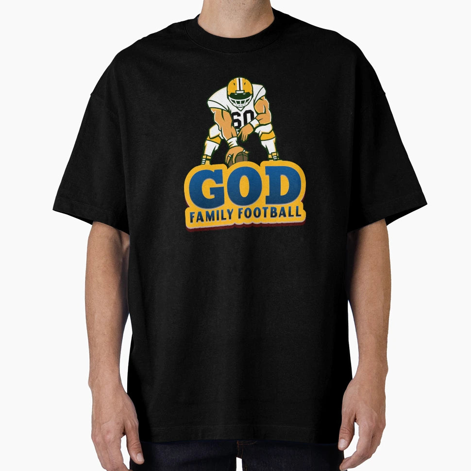 God Family Football Football Game Day T-Shirt - Minimalist Print Men Women - T-Shirt, Sweatshirt, Hoodie