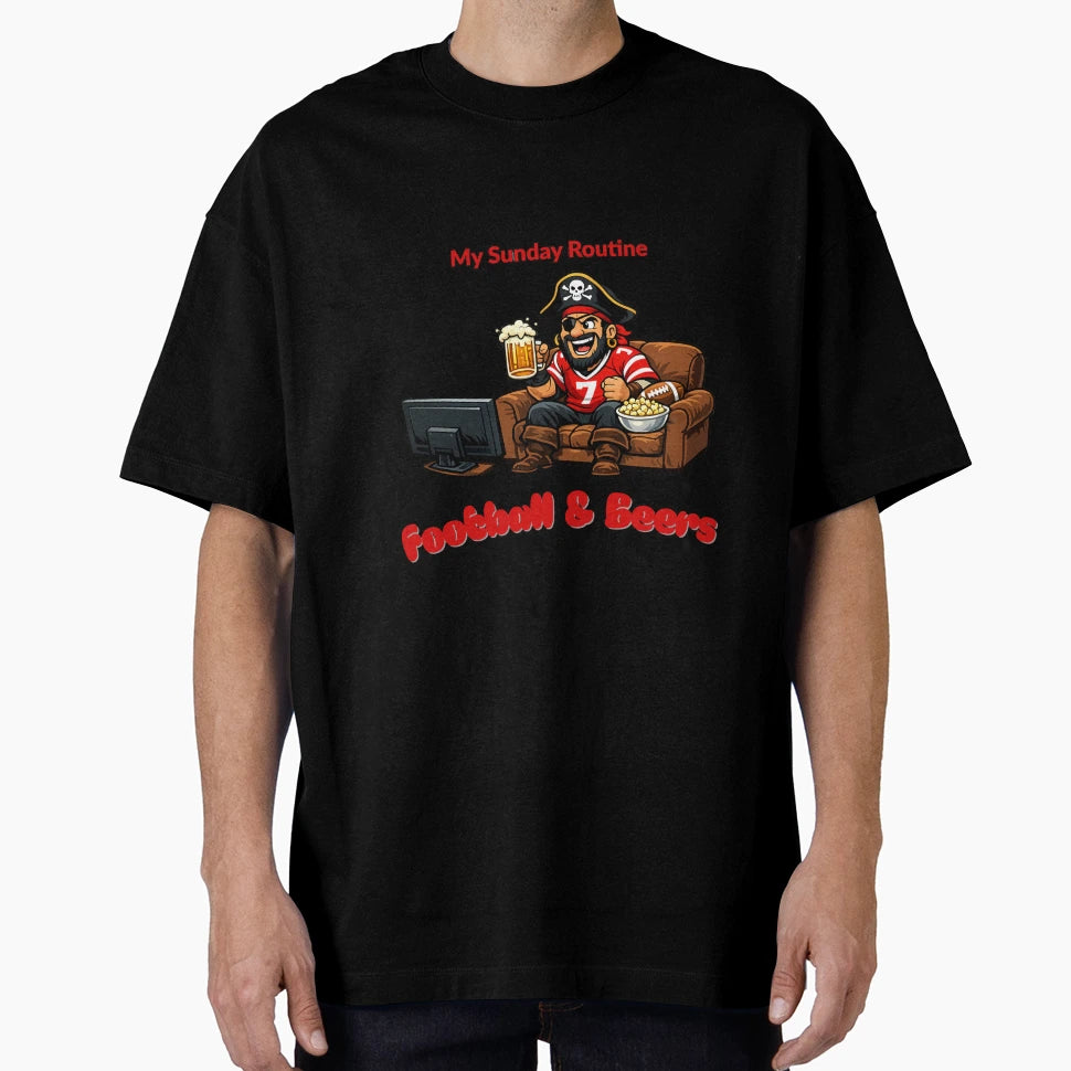 Tampa Bay Buccaneers Sunday Routine T-Shirt - Minimalist Print for Adults - T-Shirt, Sweatshirt, Hoodie