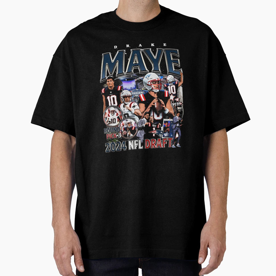 Drake Maye Bootleg Round Pick 2024 T-Shirt - Minimalist Print for Adults - T-Shirt, Sweatshirt, Hoodie